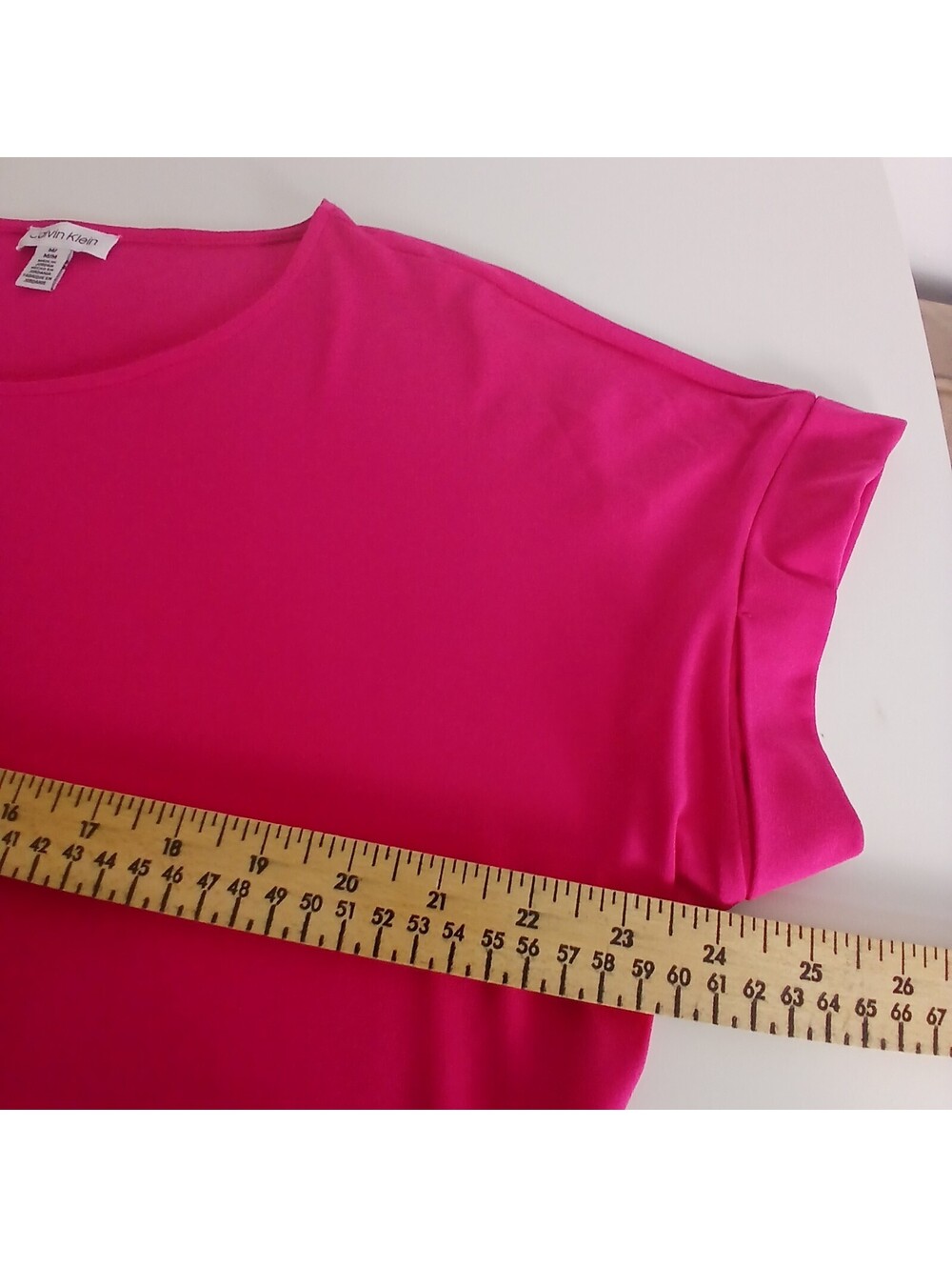 Calvin Klein Pink Stretch Top Women Medium Short Sleeve Casual Tee - Picture 7 of 9